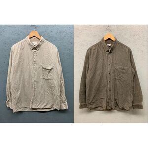 COS Men's Large Button-Up Shirts Beige‎ Green Long Sleeve Cotton Lof of 2